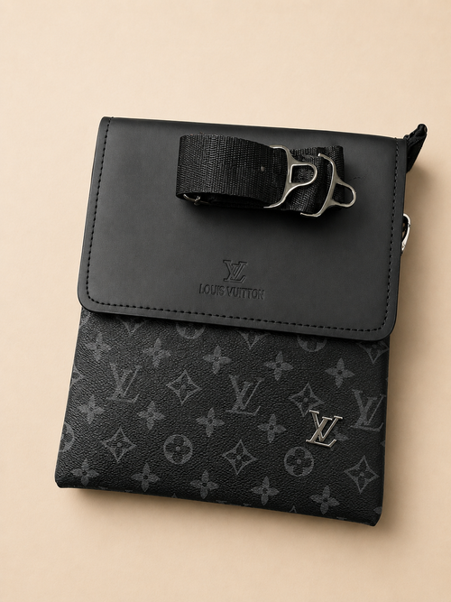 KhasKraft Premium Leather Messenger Bag | Classic Crossbody Shoulder Bag