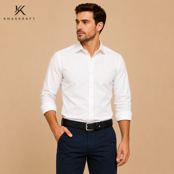 Khaskraft Premium Full-Grain Genuine Leather Belt for Men | Classic Formal & Casual Belt