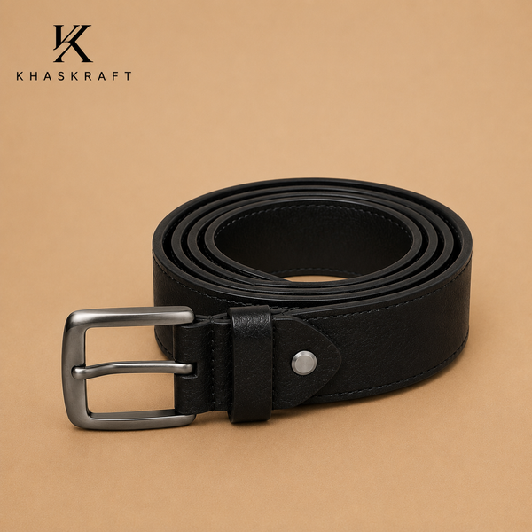 Khaskraft Premium Full-Grain Genuine Leather Belt for Men | Classic Formal & Casual Belt