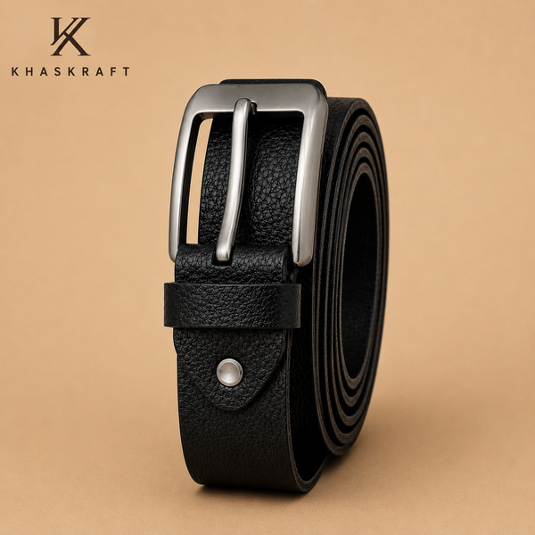 Khaskraft Premium Full-Grain Genuine Leather Belt for Men | Classic Formal & Casual Belt