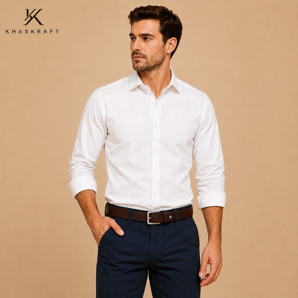 Khaskraft Premium Full-Grain Genuine Leather Belt for Men | Classic Formal & Casual Belt