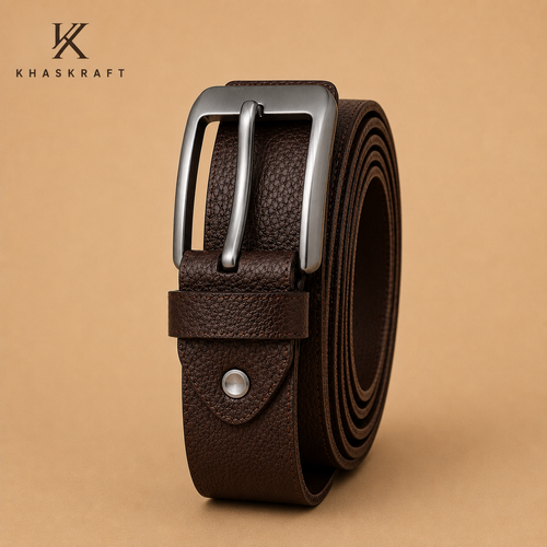 Khaskraft Premium Full-Grain Genuine Leather Belt for Men | Classic Formal & Casual Belt