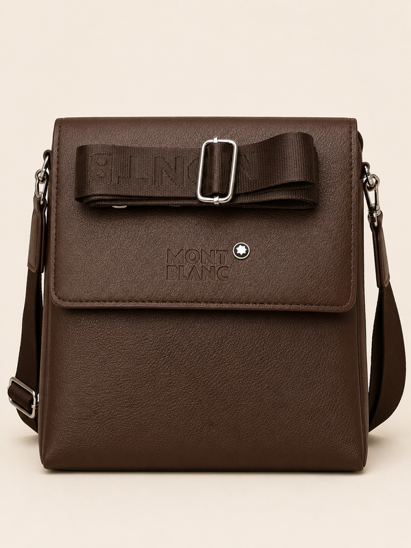 Khaskraft Genuine Leather Messenger Bag for Men | Premium Brown Crossbody Shoulder Bag