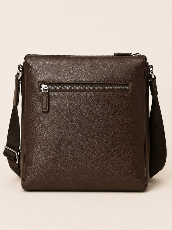 KhasKraft Premium Leather Messenger Bag | Classic Crossbody Shoulder Bag