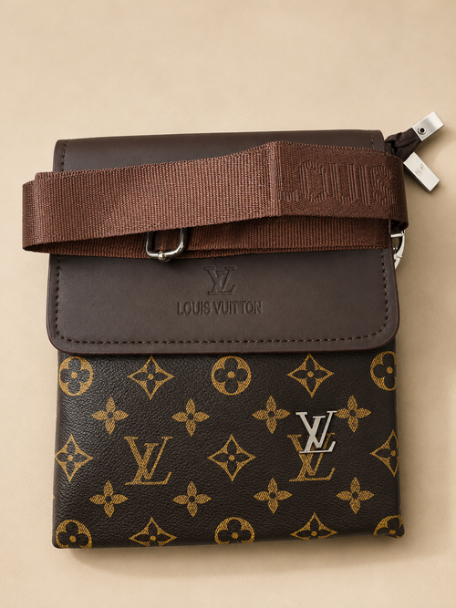 KhasKraft Premium Leather Messenger Bag | Classic Crossbody Shoulder Bag