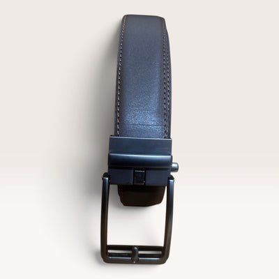 Khaskraft™ 100% Genuine Leather Brown Plain Auto-Lock Belt – Smoky Plain Buckle