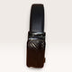 Khaskraft™ 100% Genuine Leather Black Plain Auto-Lock Belt – Diagonal Check Buckle