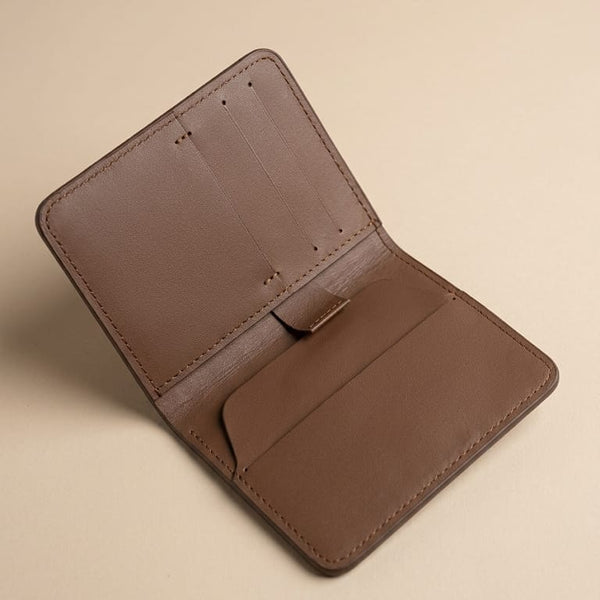 KhasKraft Mag-Snap Bifold | Full Grain Leather Magnetic Wallet